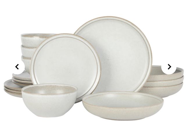 Lot 96-190606 - Gibson Elite Beckett Stoneware Matte Reactive Glaze 16 Piece (Service for 4) Plates and Bowls Dinner...