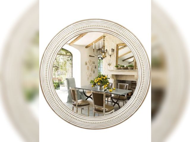 Lot 96-188850 - 24 Inches Wood Round Mirrors for Wall Decor, Rustic Decorative Circle Mirror for Home, Office, Bedro...