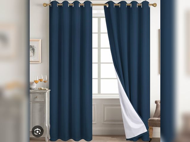 Lot 96-193011 - PureFit Linen 100% Blackout Curtains 84 Inch Length 2 Panels Set Room Darkening Thermal Insulated Wi...