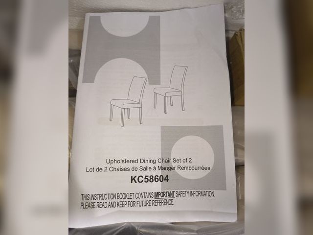 Lot 96-197621 - Costway Upholstered Dining Room Chairs, Set of 2 
New
