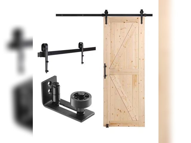 Lot 96-173852 - VEVOR Barn Door and Hardware Kit, 30 x 84 x 1.38 in. Wood Sliding Barn Door, Smoothly and Quietly, A...