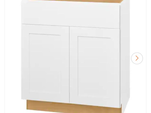 Lot 96-145377 - Hampton Bay Avondale 30 in. W x 21 in. D x 34.5 in. H Ready to Assemble Plywood Shaker Sink Base Bat...