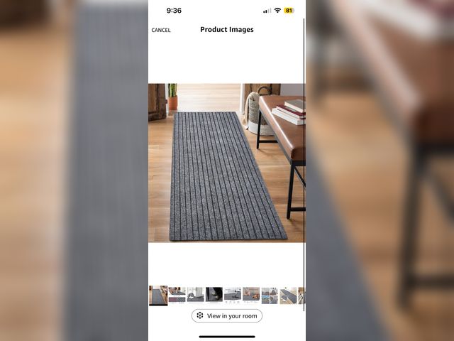 Lot 96-165881 - Appears to be Runner Rug with Rubber Backing, dimensions unknown appears lightly used