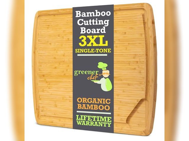 Lot 96-169549 - GREENER CHEF 30 Inch 3XL Extra Large Cutting Board with Lifetime Replacements - Oversized Bamboo Sto...