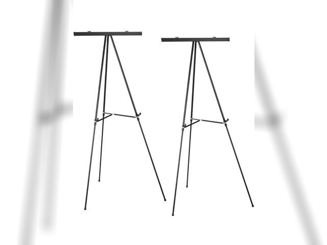 Lot 96-211792 - Excello Global Products Aluminum Flip-Chart Presentation Easel Stand: 2-Pack with Telescoping Legs, ...