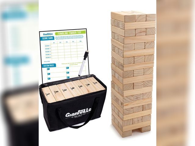 Lot 96-178981 - Giantville Giant Tumbling Timber Toy - Premium Pine Wood Life-Size Blocks Tower - Big Floor/Board In...