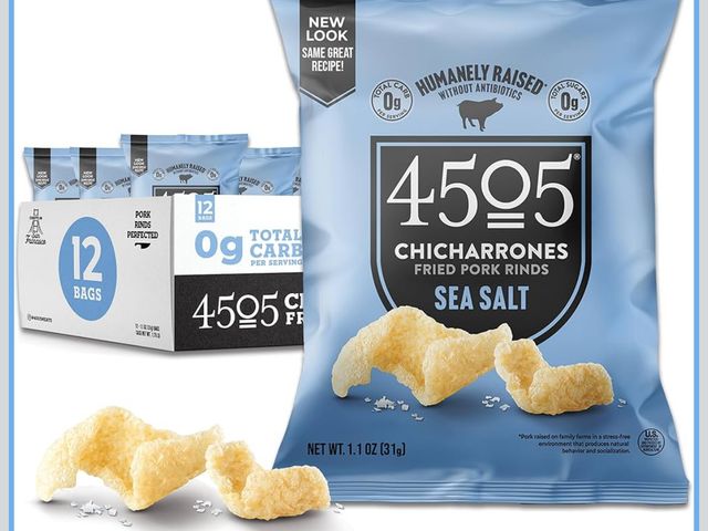 Lot 96-175856 - 4505 Sea Salt Seasoned Chicharrones, Fried Pork Rinds - Sea Salt Flavored Pork Skins - Low Carb, Glu...