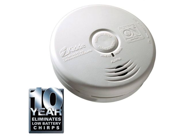 Lot 96-173591 - Kidde P3010K-CO Worry-Free Kitchen Photoelectric Smoke and Carbon Monoxide Alarm with 10 Year Sealed...