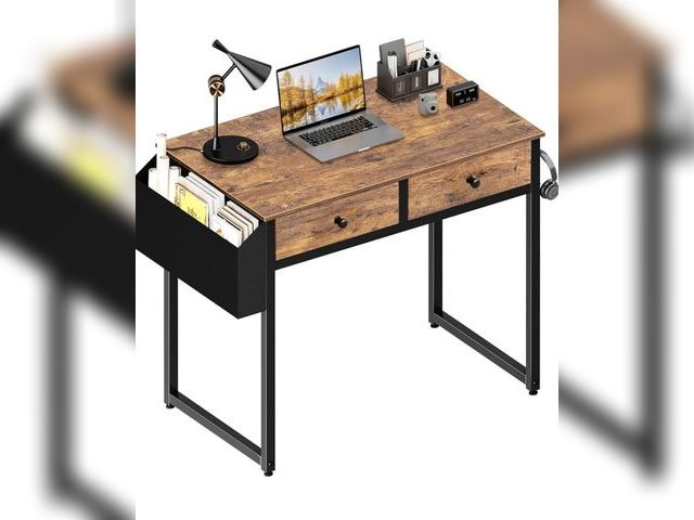 Lot 96-178407 - Lufeiya Small Computer Desk with 2 Drawers for Bedroom, 31 Inch Home Office Desk with Storage Fabric...
