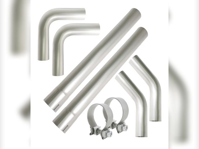 Lot 96-177125 - 2.5 Inch DIY Custom Exhaust Pipe Kit Stainless Steel Universal 2.5" OD 45/90 Degree Mandrel Bend Elb...