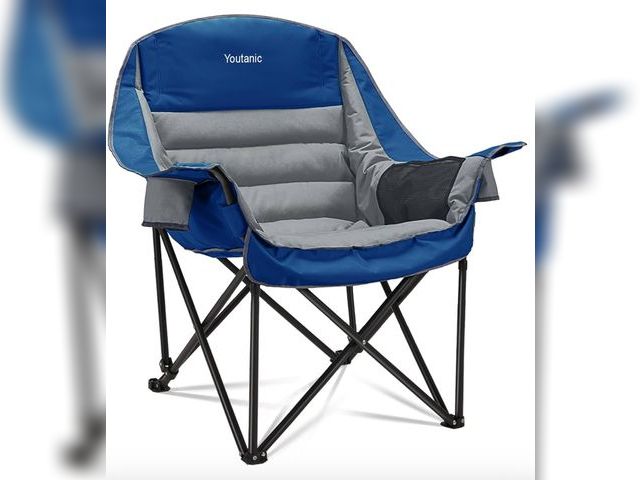 Lot 96-170075 - Oversized Camping Chair, Portable Folding Camping Chairs with Side Pocket, Cup Holder and Carry Bag,...