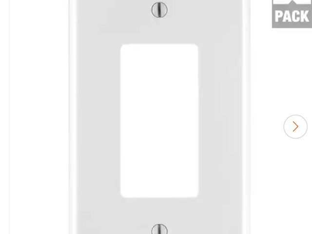 Lot 96-191226 - Leviton
1-Gang White Decora/Rocker Nylon Midway/Midsize Wall Plate (10-Pack) 0PJ26-0WM
Appears to on...