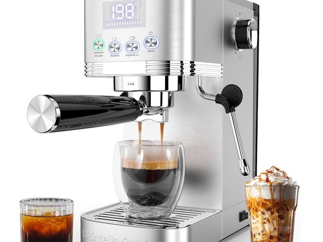 Lot 96-167480 - Espresso Machine Coffee Machine Stainless Steel
Expresso Machine 20 Bar Steam Milk Frother Temperatu...