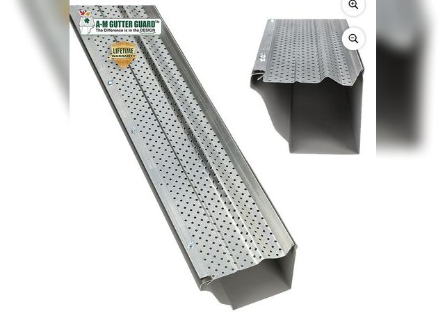 Lot 96-170014 - A-M Gutter Guard - 5" (11.5 Feet, Mill Finish) Heavy-Duty Aluminum Gutter Guard - Leaf &amp; Debris ...