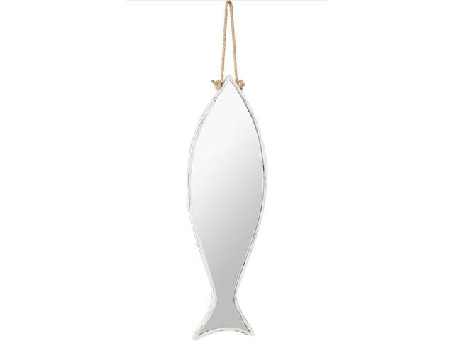 Lot 96-170581 - Kalalou Vertical Fish Mirror with Rope Hanger, One Size, Silver
NEW MSRP $122.72