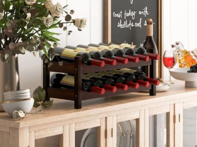 Lot 96-197634 - Costway 12 Bottle 2-Tier Wine Rack for Kitchen
New