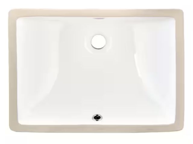 Lot 96-172691 - YASINU
20 in . Undermount Rectangular Bathroom Sink with Overflow Drain in White Vitreous China
New