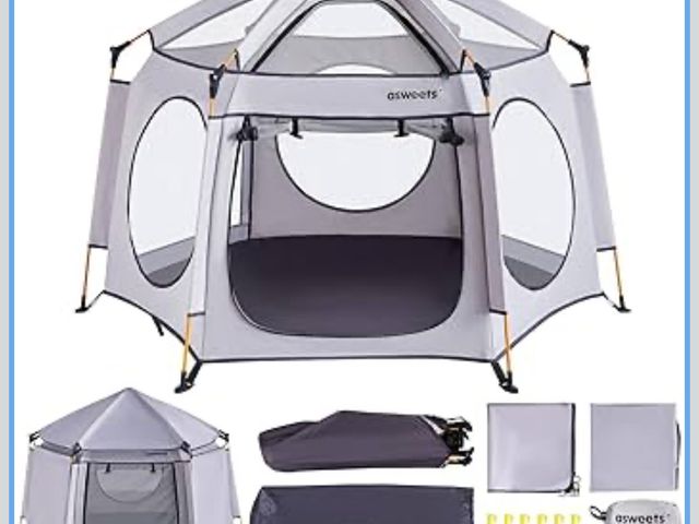 Lot 96-181348 - Asweets 4 in 1 Pop Up Playpen Indoor and Outdoor Portable, Lightweight Baby Playpen with Travel Bag,...