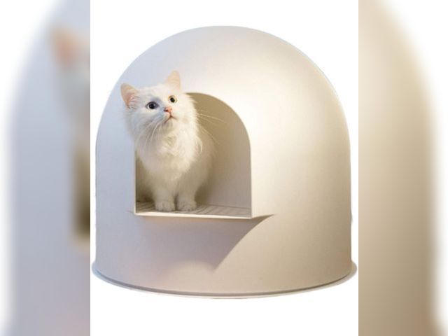 Lot 96-180688 - Covered Litter Box, Low Entry Modern Cat Litter Boxes, Prevent Litter Scatter Enclosed Litter Box MS...