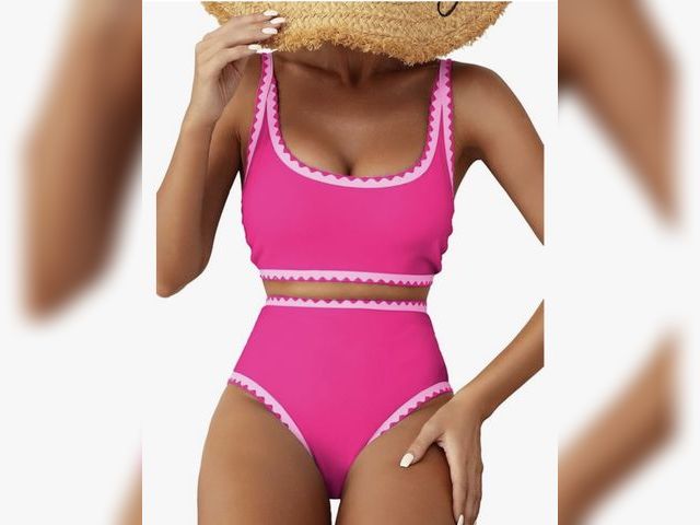 Lot 96-230473 - Herseas Women’s Bikini Whip Stitch Swimsuit High Waisted Scoop neck,full coverage,adjustable straps,...