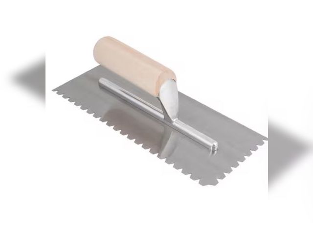 Lot 96-212256 - Robert’s 1/4 in. Flat Top V-Notch Pro Wood Flooring Trowel with Wood Handle New
