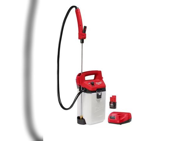 Lot 96-175269 - Milwaukee M12 12-Volt 2 Gal. Lithium-Ion Cordless Handheld Sprayer Kit with 2.0 Ah Battery and Charg...
