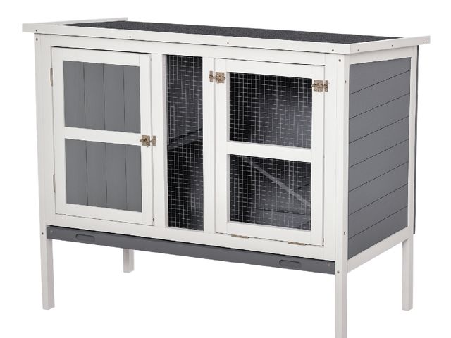 Lot 96-159555 - PawHut Rabbit Hutch Bunny Cage Small Animal Habitat with Ramp, Removable Tray and Openable Top, Indo...