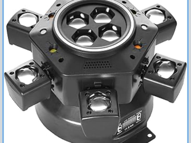 Lot 96-177873 - JUNMAN 6 Head Bee Eye Led Beam Moving Head Wash Light DJ Disco Stage Effect Lights with Led Strip 1p...