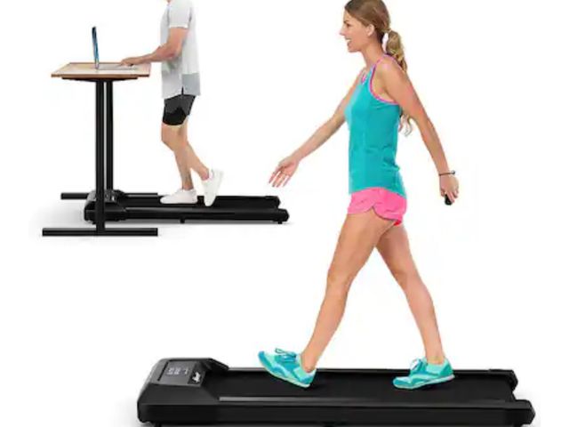 Lot 96-192496 - Costway - Walking Pad w/265 lbs Capacity Remote Control &amp; LED Display Under Desk Treadmill - Bla...