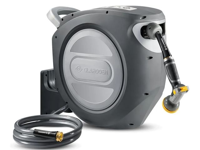 Lot 96-165012 - Retractable Garden Hose Reel 1/2 in x 130 ft Upgraded UV Resistant Heavy Duty Automatic Hose Reel Wa...