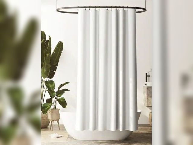 Lot 96-162424 - Zenna Home
70 in. W x 72 in. H White Recycled Cotton 100% Waterproof Fabric Shower Curtain Liner wit...