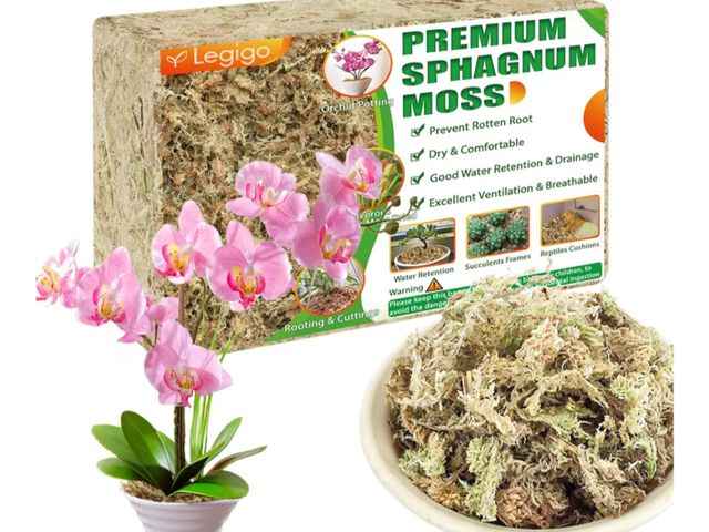Lot 96-230633 - 2.2LB Sphagnum Moss for Plants- 40QT Natural Long Fibers Orchid Moss Moisture Retention &amp; Draina...