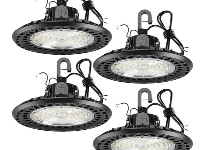 Lot 96-159464 - 4 Packs High Bay LED Lights, High Bay Led Shop Lights for Warehouse Barn Factory, 5000K Daylight, 24...