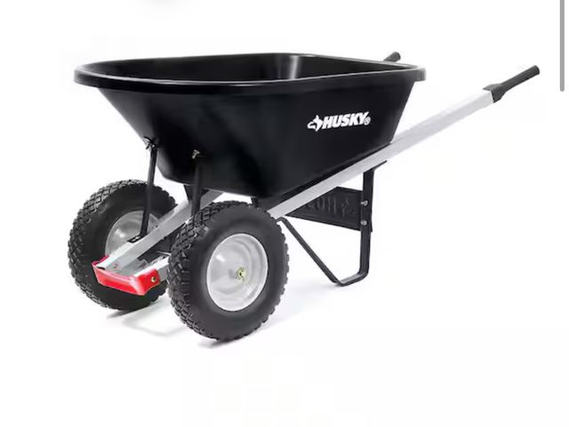 Lot 96-164767 - Husky
6 cu. ft. Dual-Wheel, Poly Wheelbarrow with 8 in. Flat-Free Tires
MRSP $139
Lightly used, miss...