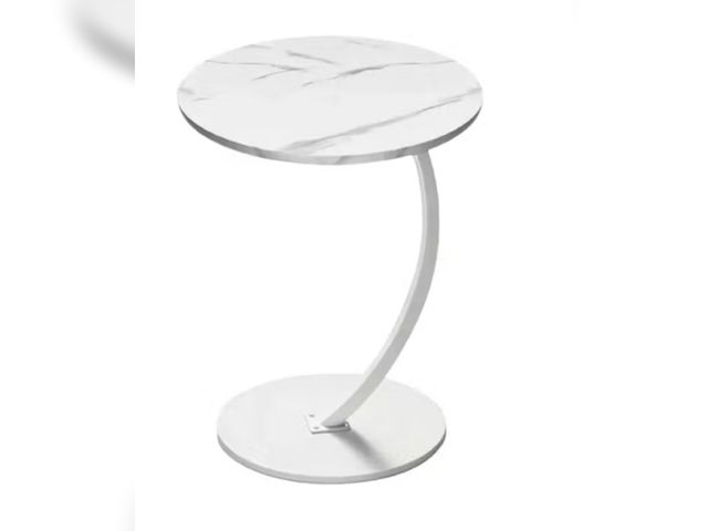 Lot 96-233234 - Modern C Shaped Side Table  Appears lightly used  Hardware is in bag!!
