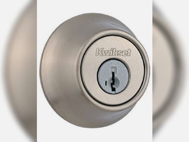Lot 96-159808 - Box of 12 Kwikset
660 Series Satin Nickel Single Cylinder Deadbolt Featuring SmartKey Security with ...