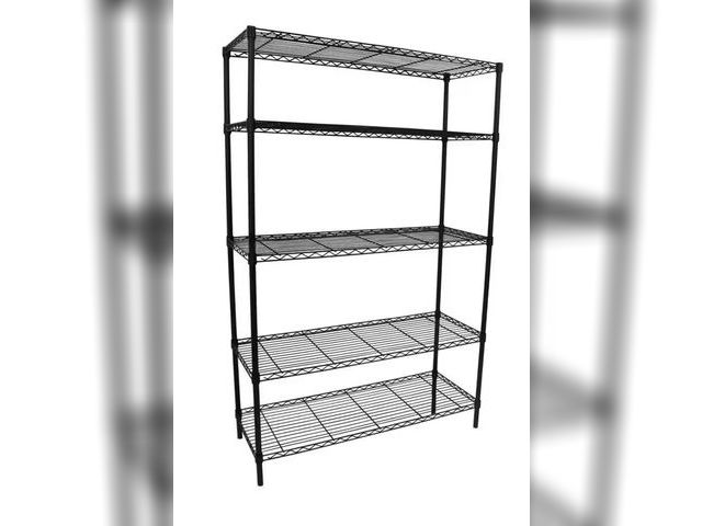 Lot 96-183506 - 5-Tier Steel Wire Shelving Unit in
Black (36 in. W x 72 in. H x 16 in. D) MSRP $119 New, some box da...