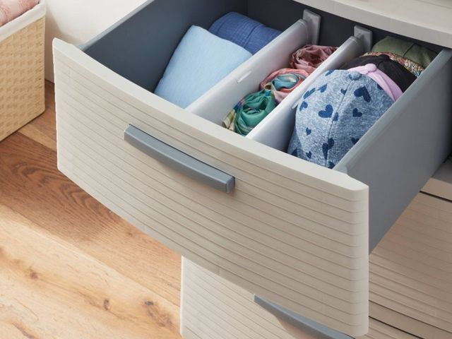 Lot 96-167423 - Set of 2 Plastic Drawer Dividers White - Brightroom™: Organizer for Clothes, Dresser Separator, ABS ...