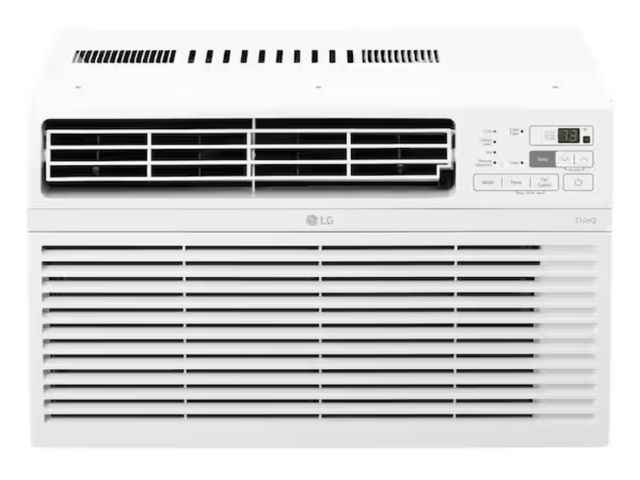 Lot 96-166686 - LG 12,000 BTU 115-Volt Window Air Conditioner Cools 550 Sq. Ft. with Remote, Dehumidifier and in Whi...