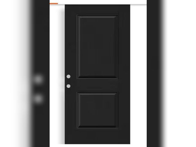 Lot 96-227919 - Steves &amp; Sons Regency 36 in. x 80 in. Right-Handed 2P Squaretop Onyx Stain Fiberglass Front Door...