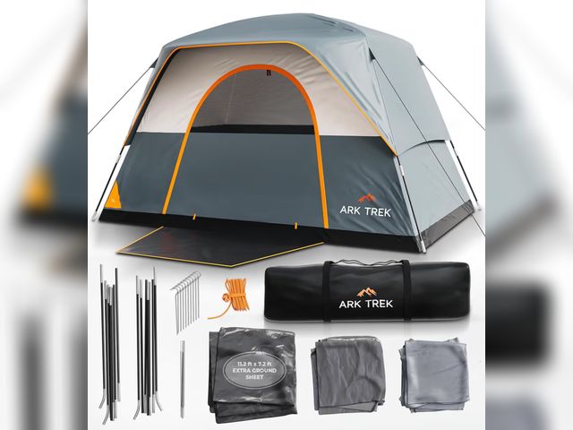 Lot 96-179111 - ArkTrek 6 Person Tents for Camping-Robust Family Camping Tent Cabin w Ground Sheet, Rainfly Cover, P...
