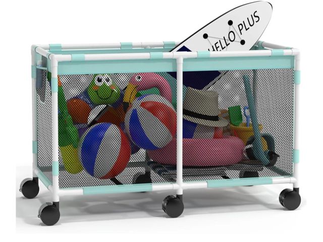 Lot 96-163681 - 280 Gallon 69" Lx32 Wx35 H Extra Large Swimming Pool Storage Bin, Pool Noodles Holder, Toys, Floats,...