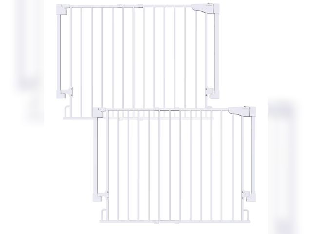 Lot 96-209044 - Cumbor 2 Pack 29.2-43" No Bottom Bar Baby Gate for Stairs, 2-in-1 Auto Close Dog Gate Indoor, Hardwa...