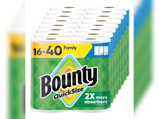 Lot 96-171741 - Bounty Paper Towels Quick Size, White, 16 Family Rolls = 40 Regular Rolls
New