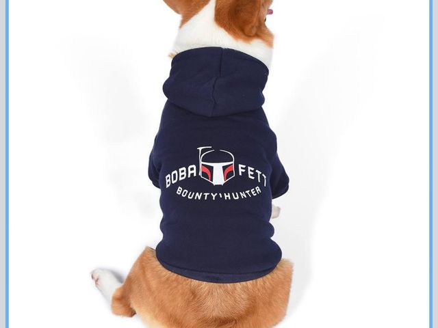 Lot 96-188726 - Star Wars for Pets Boba Fett Dog Hoodie with Leash Attachment Hole - Pet Outerwear for Dogs - Offici...