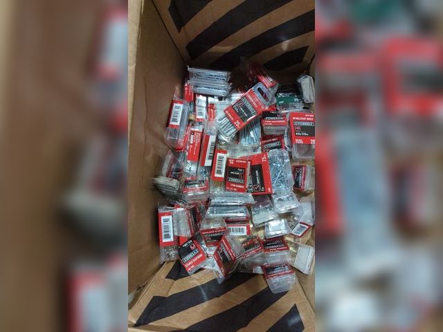 Lot 96-179379 - Mixed Box of Home Depot Overstock Items Fasteners, Staples, Nails, etc. New