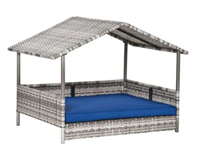 Lot 96-159610 - PawHut Pet House Wicker, for Indoor/Outdoor Rattan Furniture, with Water-Resistant and Removable Cus...