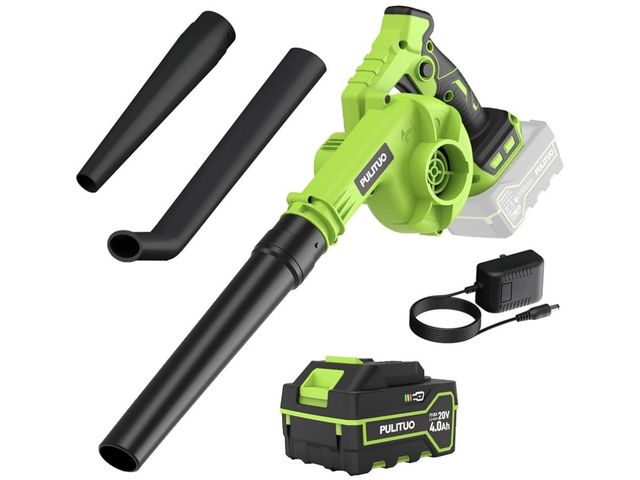 Lot 96-230466 - PULITUO Leaf Blower Cordless with Battery and Charger, 20V Electric Cordless Blower 135MPH Small Lea...