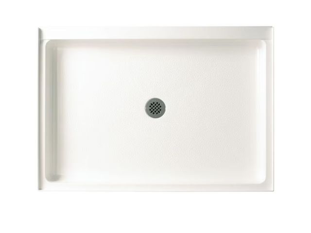 Lot 96-171863 - Swan 34 in. x 42 in. Solid Surface Single Threshold Center Drain Shower Pan in White MSRP $472.50 Ne...