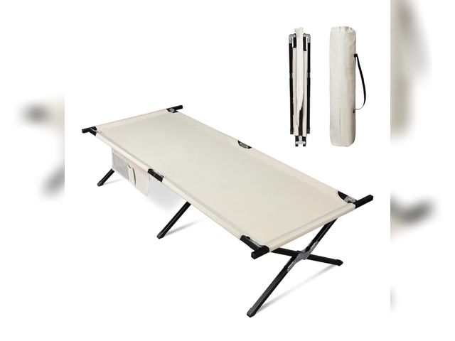 Lot 96-176154 - WLIVE Military Camping Cot, Portable Folding Cots for Sleeping with Carry Bag, Outdoor Camping Bed f...